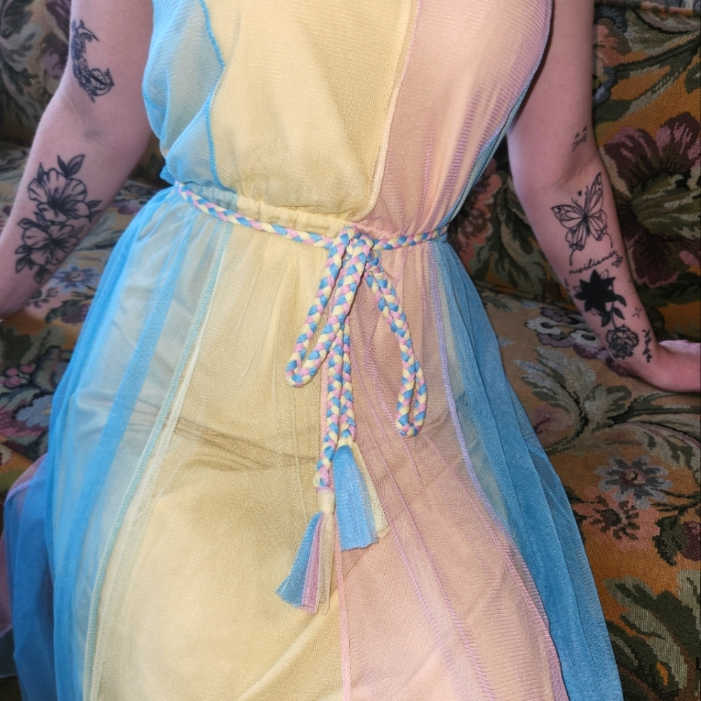 UNIF Cotton Candy Rainbow Tulle Dress - Picture 4 of 14